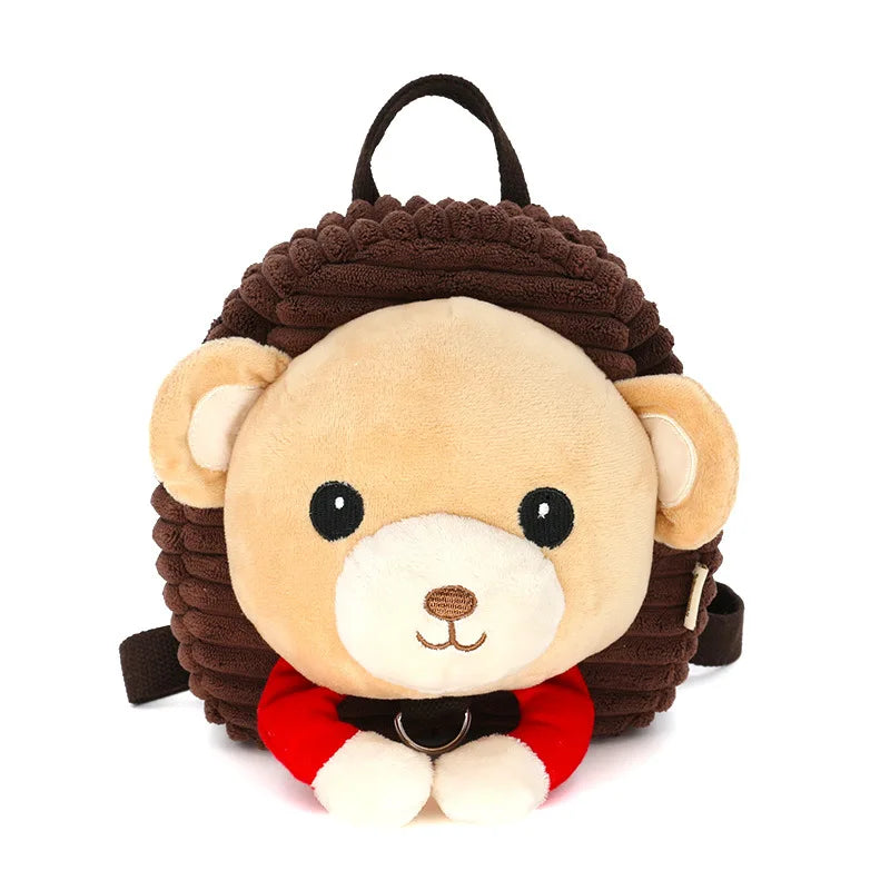 Cartoon Toddler Mini Backpack with Anti-Lost Harness, Cute Animal Backpack Safety Leash Storage Bag for Boys and Girls
