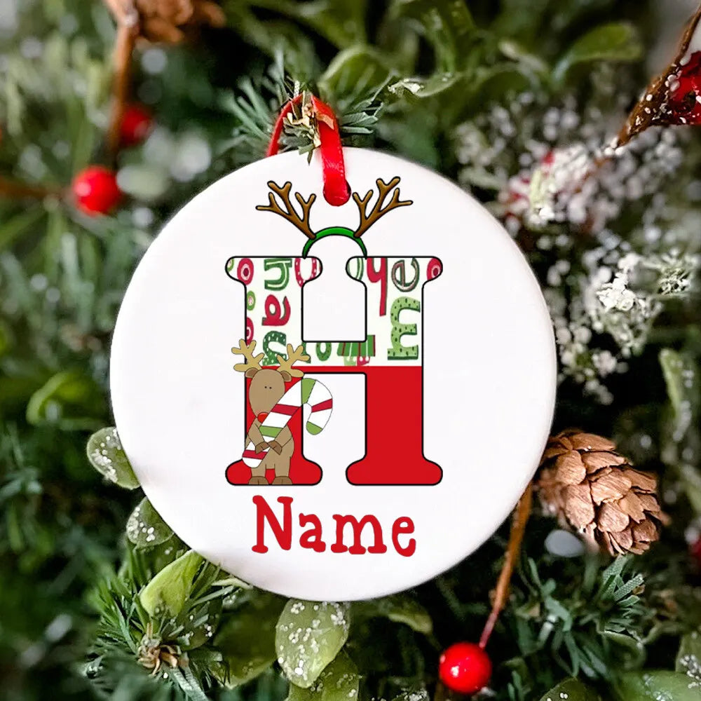 Personalized Christmas Baby Ornament Custom Name Toddler Xmas Ceramic Ornament Baby Photo Prop Ornament Christmas Keepsake Gift