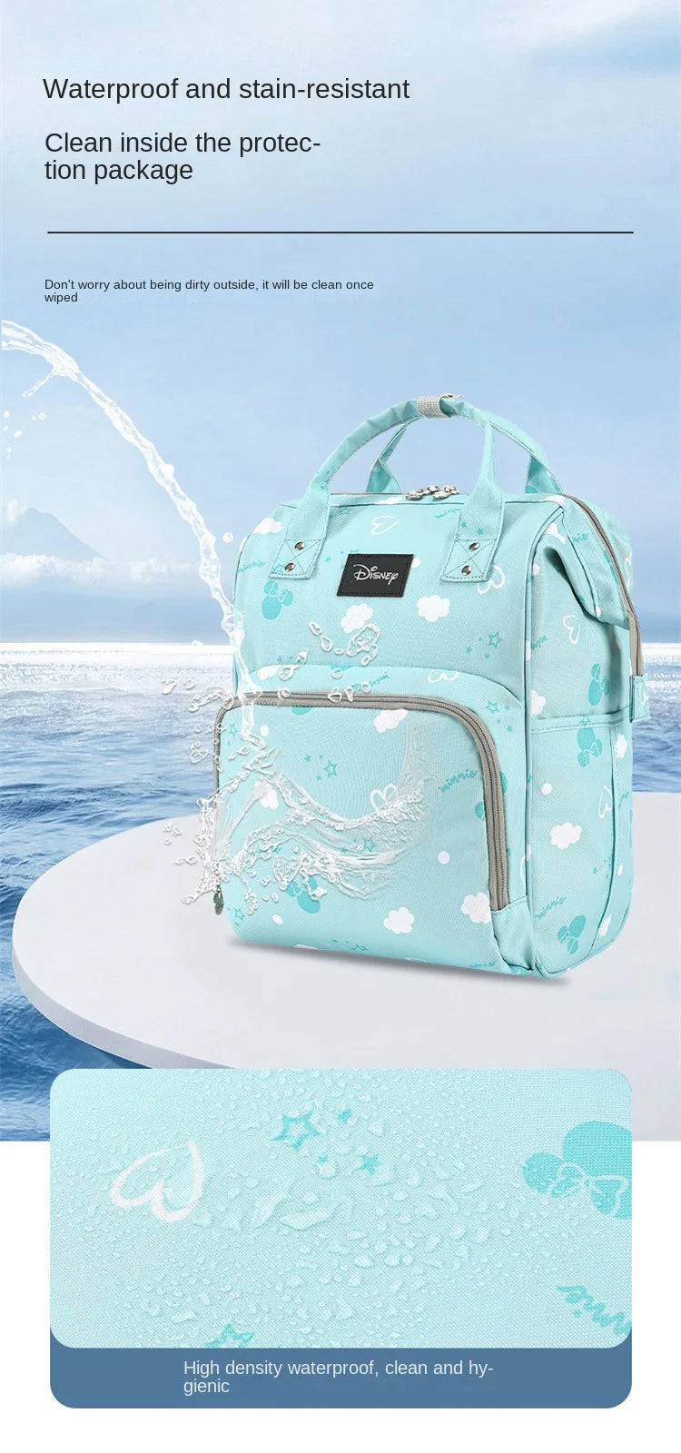 Disney Mickey Original New Diaper Bag Backpack Luxury Brand Baby Diaper Bag Large Capacity Multi-function Cartoon Baby Bag