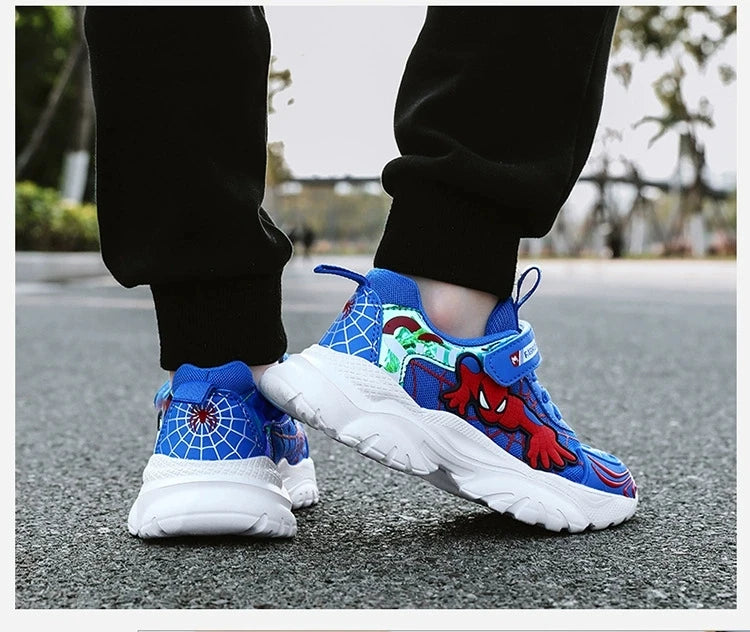 Disney Kids Sneakers Boys Tennis Shoes Comfortable Mesh Shoes Lightweight Outdoor Children's Sports Walking Black Blue Shoes