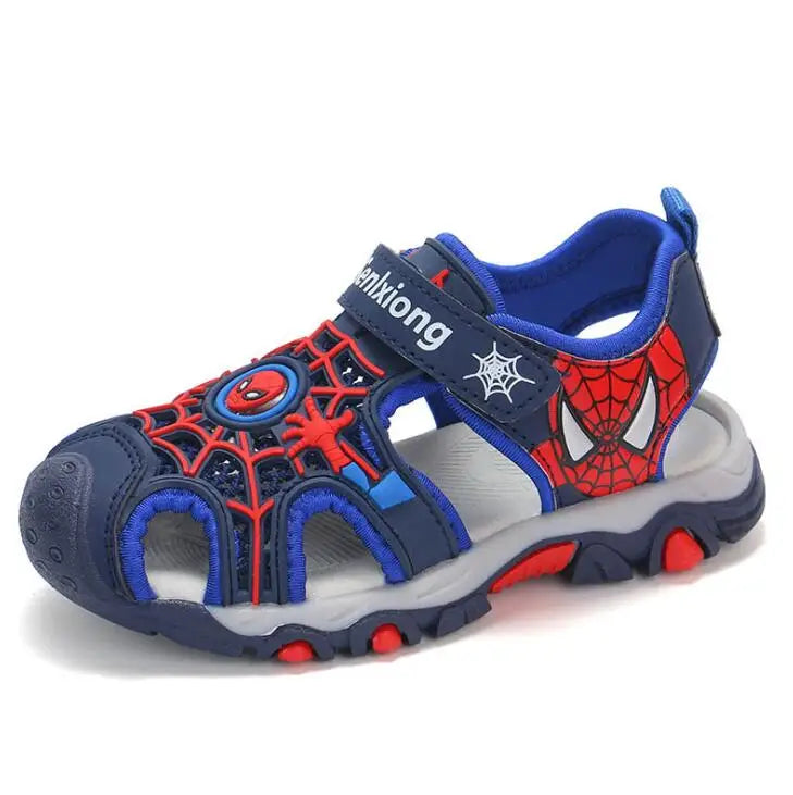 Disney Summer Cartoon Kids Sandal Toddler Boys Spiderman Sandals Orthopedic Sport Pu Leather Baby Boys Blue Red Beach Sandals