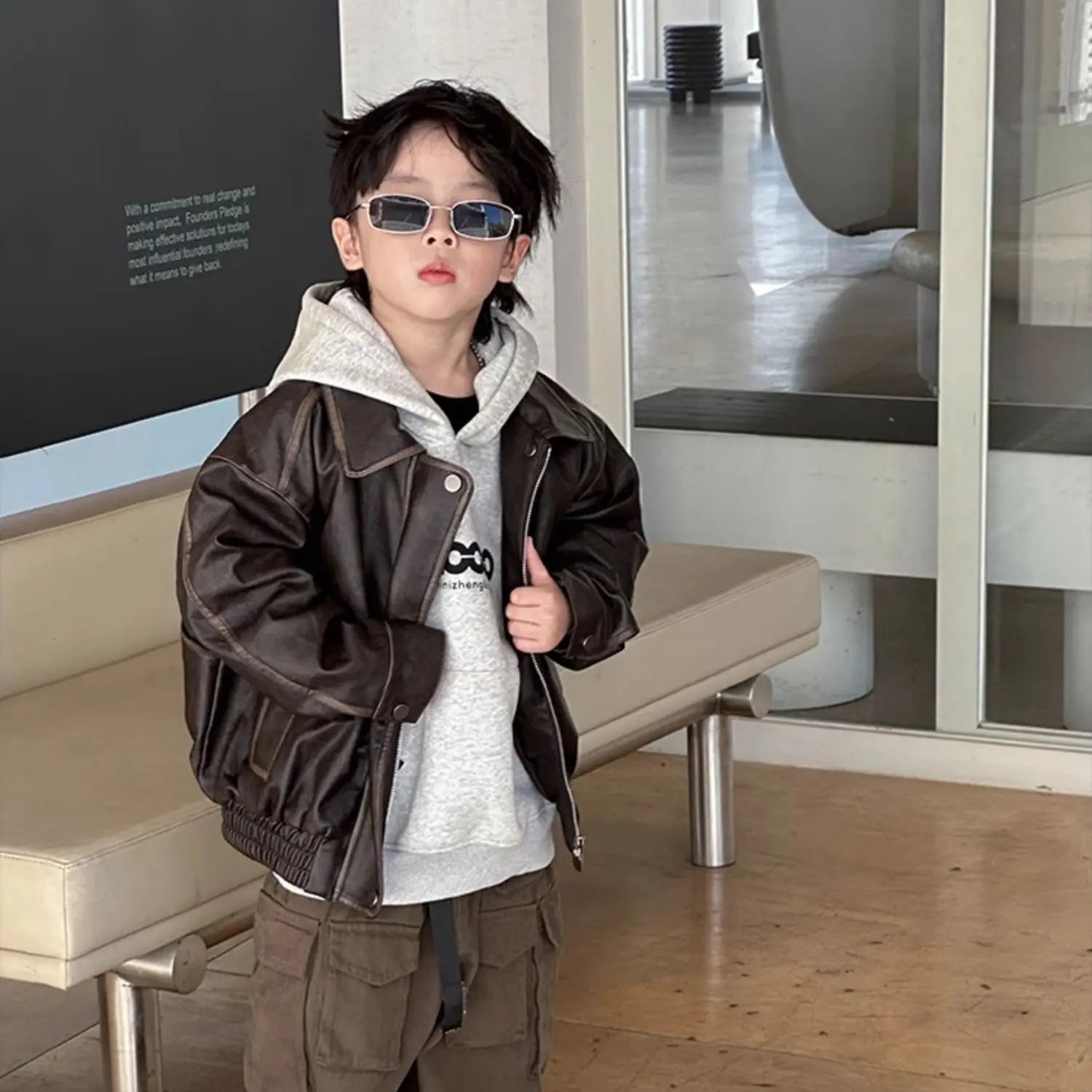 2025 New Boys' Mid-Large Spring Autumn Korean-Style Stylish Hooded Hoodie - Fashionable Baby To Big Kids Top