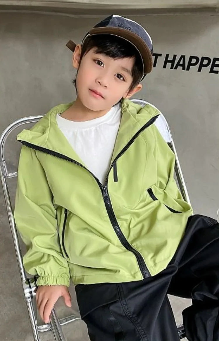 2025 New Kids Outdoor Jacket Unisex Sporty Design Spring Autumn Wear Trendy Waterproof Windproof Jacket for Boys Girls Ages 8-14