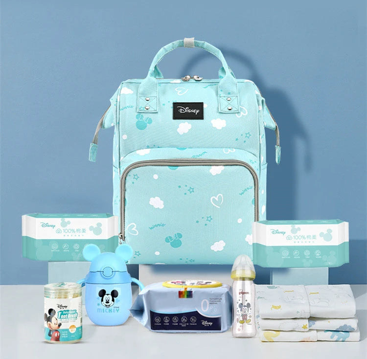 Disney Mickey Original New Diaper Bag Backpack Luxury Brand Baby Diaper Bag Large Capacity Multi-function Cartoon Baby Bag