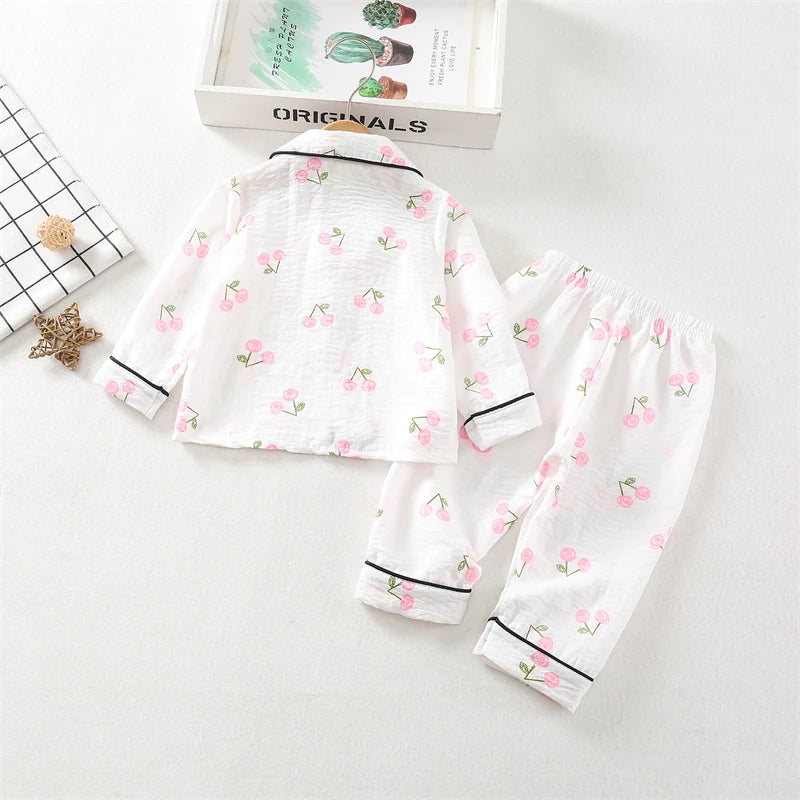 New Spring Autumn Baby Clothes Kids Pajamas Children Boys Sleepwear Tops And Pants Infant Girls Clothing Toddler Casual Costume