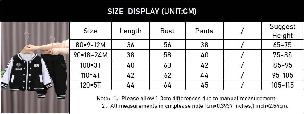 1-5 Year Baby Boy Clothing Set Spring Autumn Cartoon Tiger Baseball Coat Pants 2Pc Children Sport Suit Toddler Kid Casual Outfit