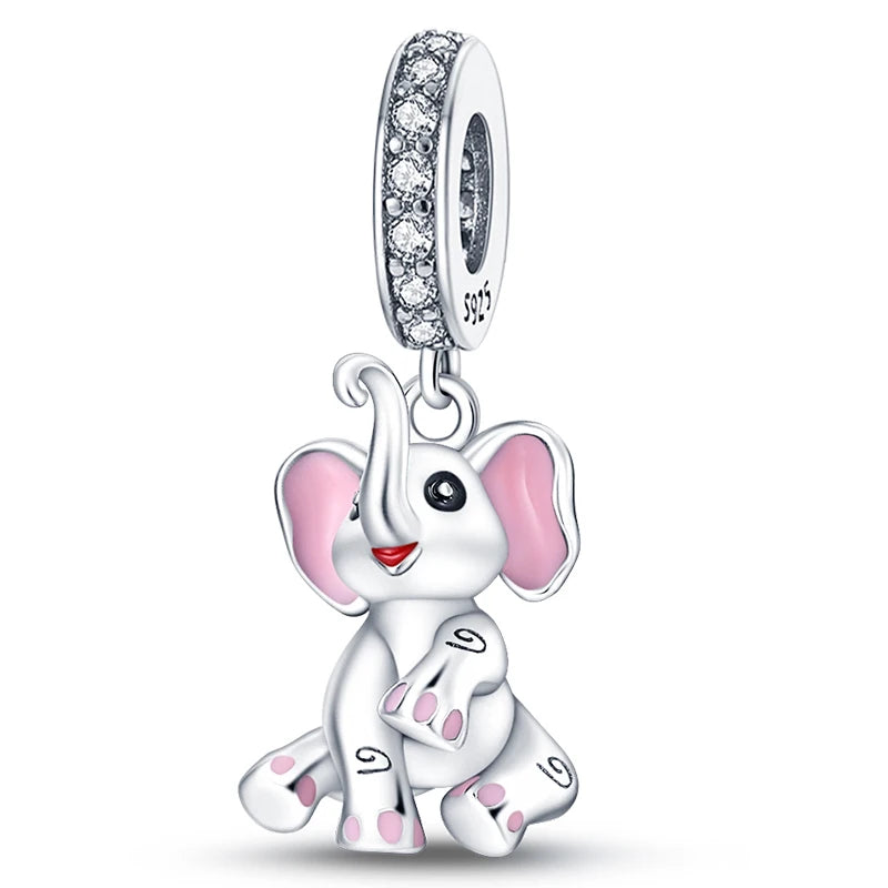 Hot Sale Charms Beads 925 Sterling Silver Pink Perfume Bottle Letter Luminous Firefly Tarot Card Beads Fit DIY Bracelets Jewelry