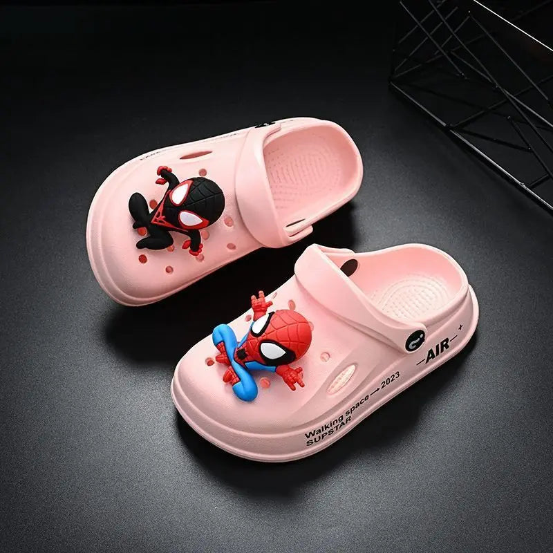Disney Spider Man Children's Cave Shoes Boys' Anti Slip Soft Sole Kid's Beach Sandals For Home And Outdoor Shoes Size 24-45