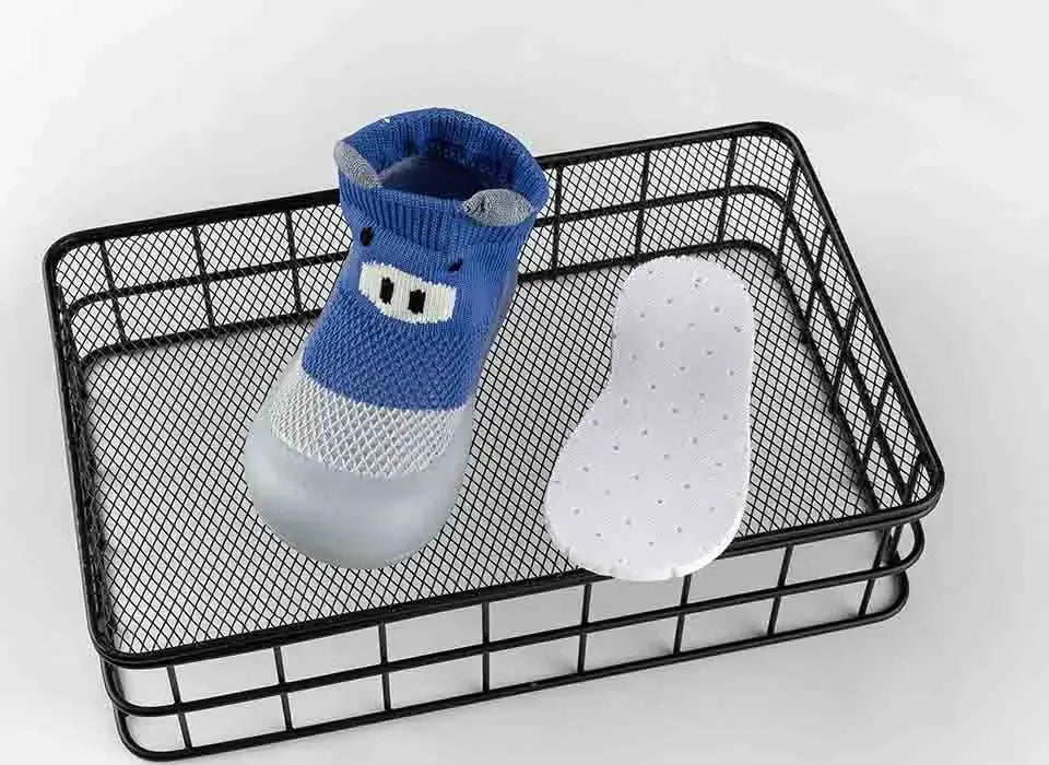 New product breathable grid socks shoes baby soft sole indoor anti-slip toddler shoes cartoon style cute pig socks shoes