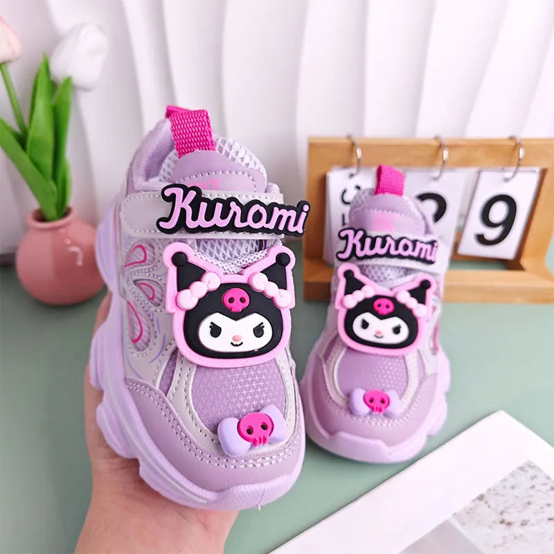Kids'Casual Shoes Children Cartoon PU Leather Spring Fashion Outdoor Sneakers Breathable Anti-slip Purple Khaki Size 26-37