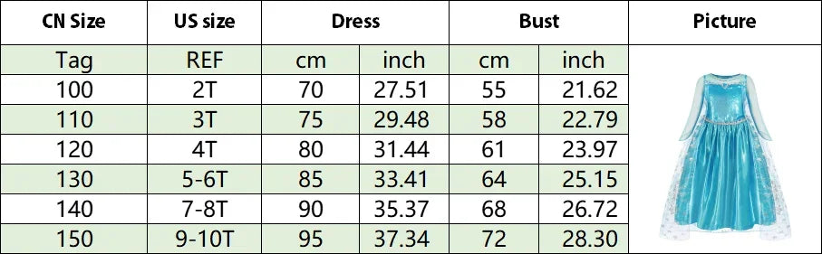 Disney Kids Girls Cosplay Frozen Elsa Anna Princess Dress Girl Mesh Ball Gown Carnival Birthday Clothes Snow Queen Elsa Costume