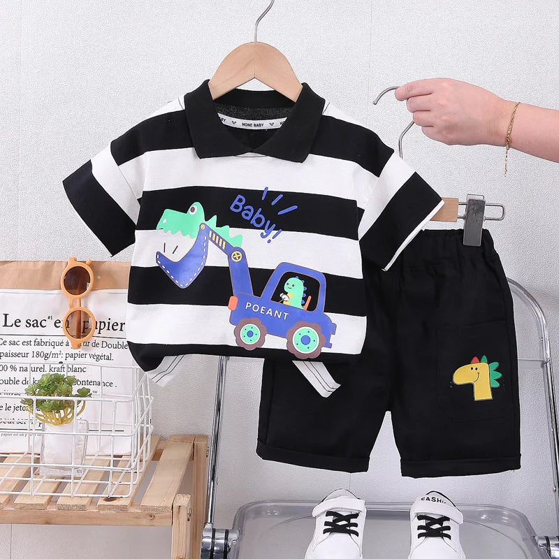 New Summer Baby Girl Clothes Children Boys Outfits Infant Striped T-Shirt Shorts 2Pcs/Set Toddler Casual Costume Kids Tracksuits