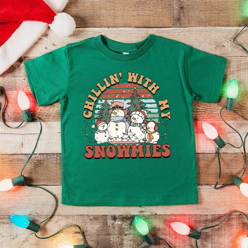Christmas Kids T-shirt Xmas Boys Girls Clothes Christmas Party Kid Gift Shirts Xmas Children Short Sleeve Shirt Child Outfits