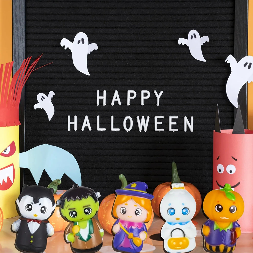 Halloween Finger Puppets Ghost Vampire Witch Pumpkin Frankenstein Characters Finger Puppets Set for Party Favors Pretend Play