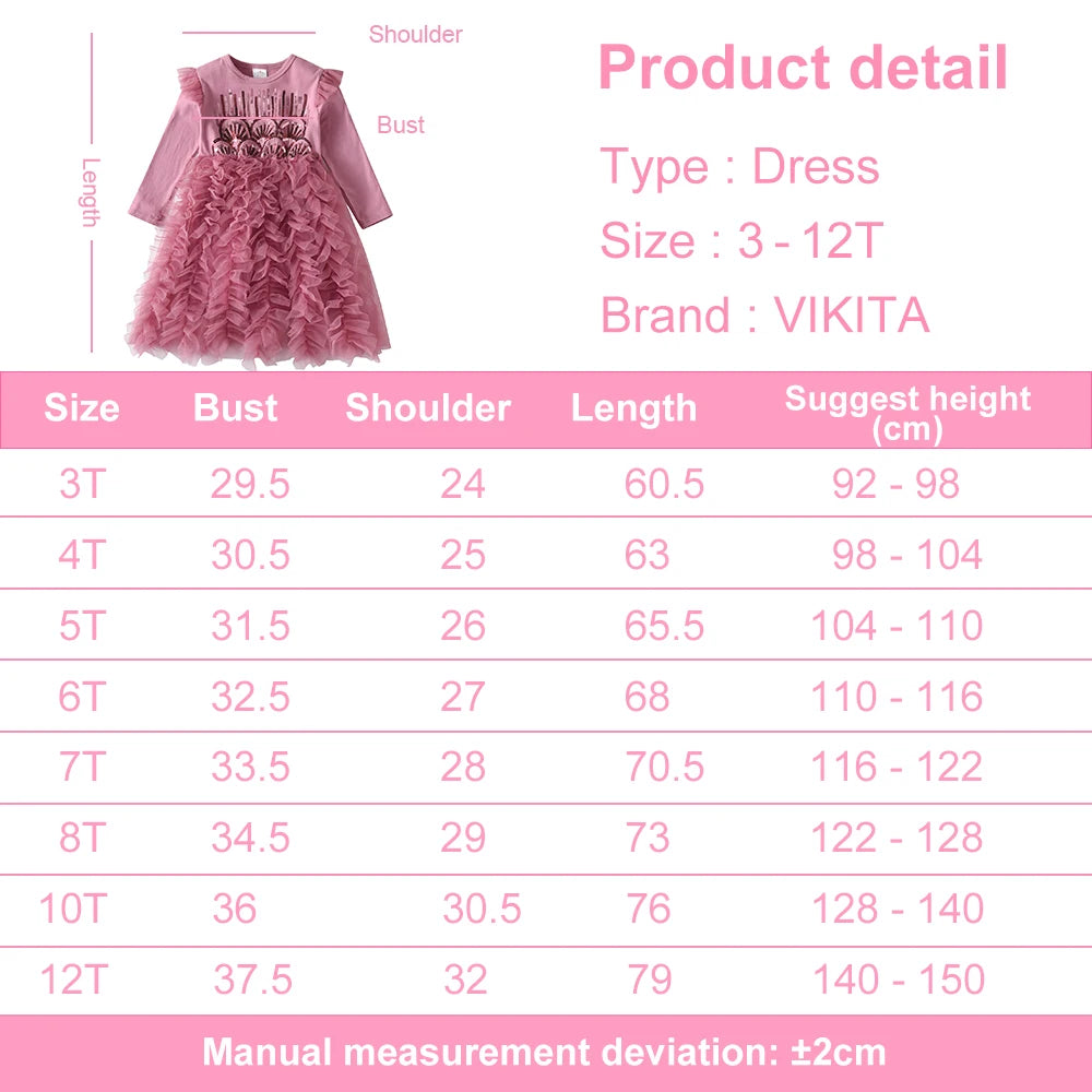 Girls Pink Ruffled Tulle Layered Mesh Cake Tutu Dress Kids Sequins Appliqued Glittery Shiny Performance Party Princess Dresses