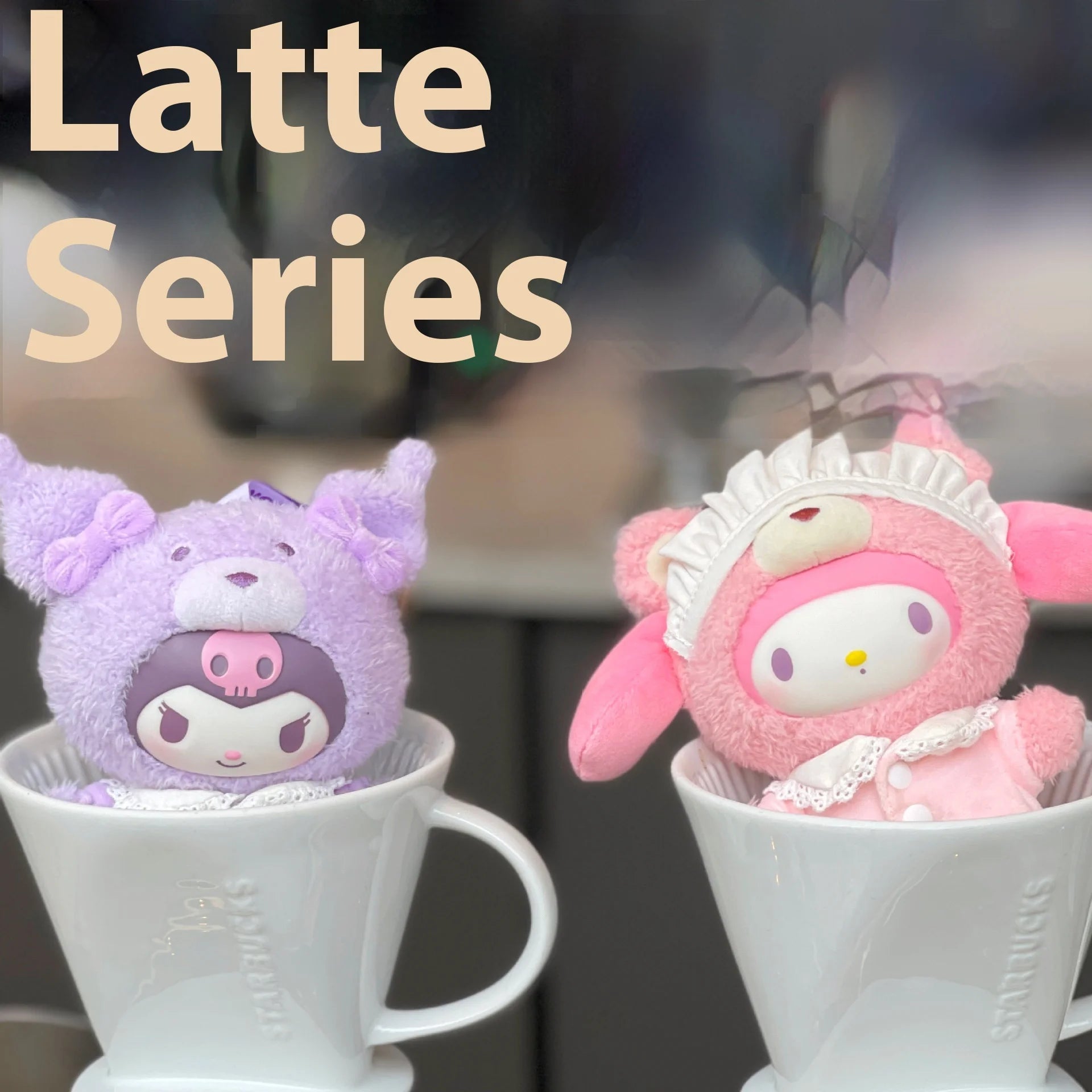 High quality 1:1 Sanrio Characters Latte Baby Series Kuromi KittyCat Velvet Doll Blind Box Pendant Accessories Birthday Gift
