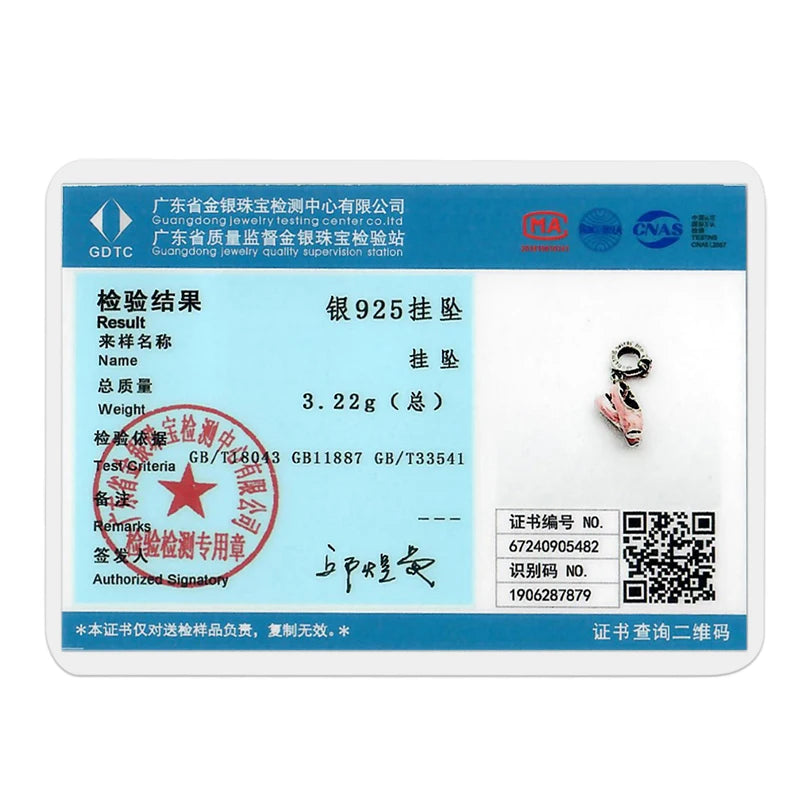 925 Sterling Silver Original Pink Ballet Shoes Charms Ballet Dancer Pendants For Women DIY Bead Fit Original Bracelet Necklace