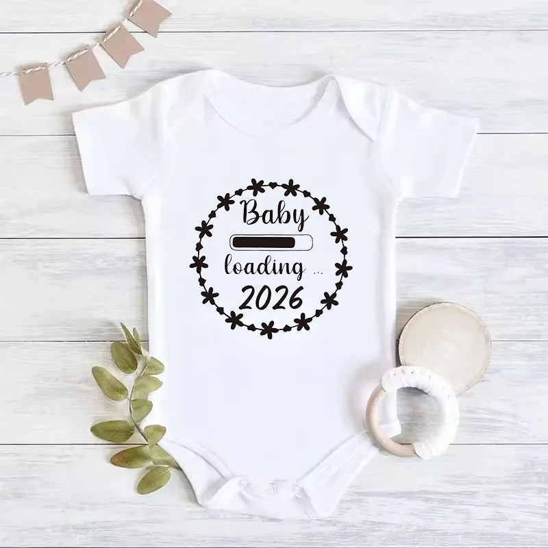 Baby Loading 2026 Announcement Newborn Baby Bodysuit Romper Funny Boys Girls Outfits Body Pregnancy Reveal Clothes