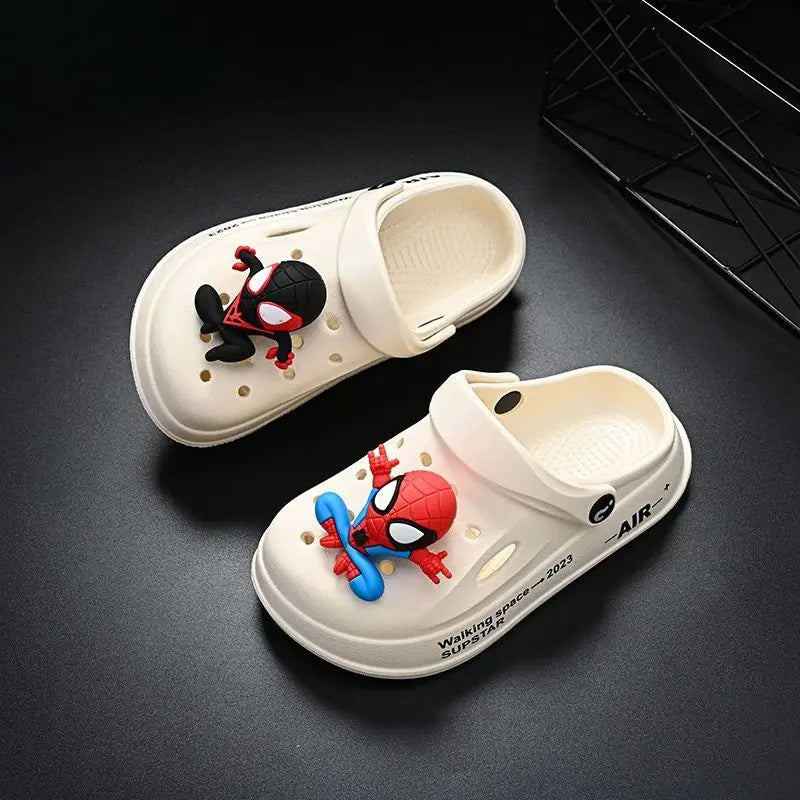 Disney Spider Man Children's Cave Shoes Boys' Anti Slip Soft Sole Kid's Beach Sandals For Home And Outdoor Shoes Size 24-45
