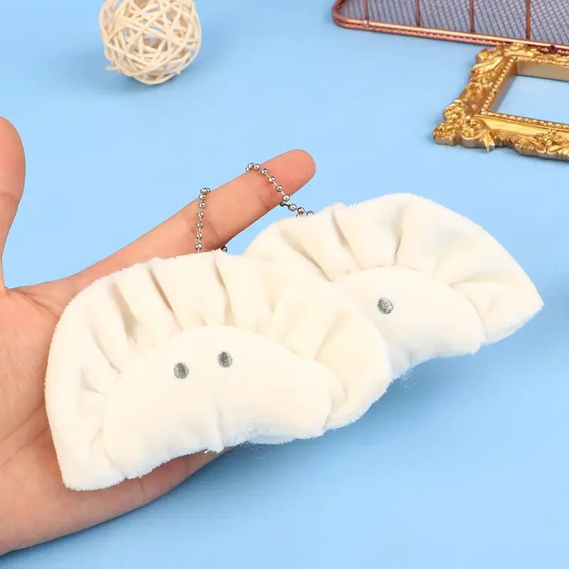 Cartoon Squishy Plush Dumpling Funny Soft Stuffed Plush Toys Mini Bag Charm Keyring Cute Accessory for Keys and Backpacks