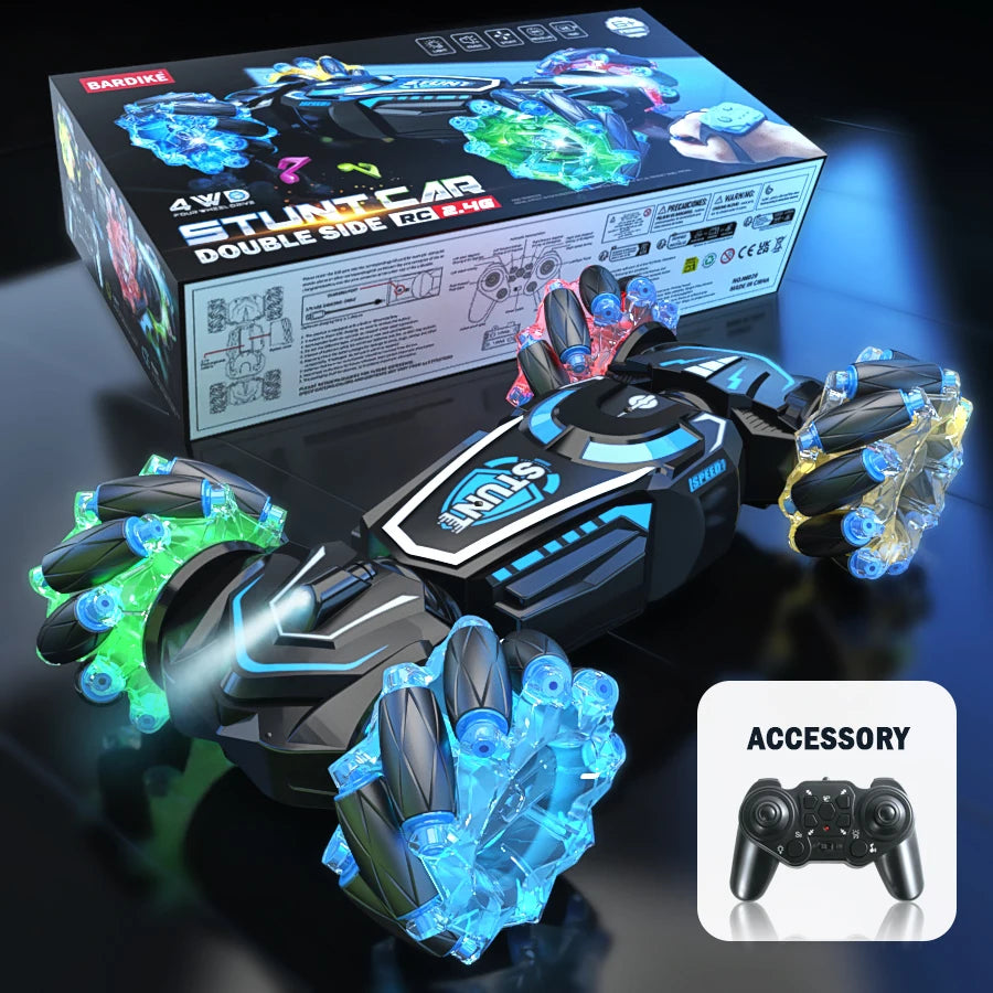 4WD RC stunt car rotation drift 2.4G wireless remote control car children's and boys sound and light toy car