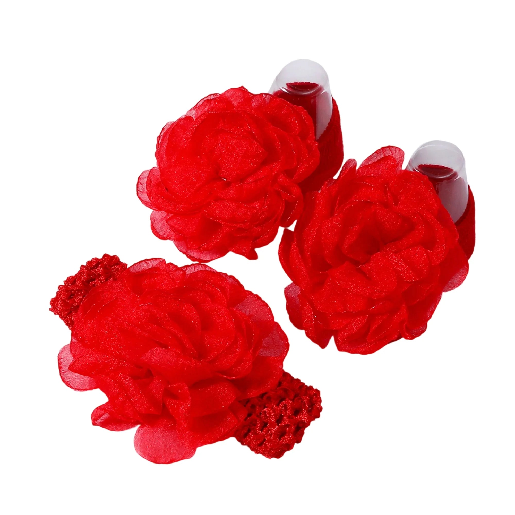 Adorable Baby Girls Hair Bow Clips and Socks Set Sweet Floral Headbands and Ankle Socks Infant Christening Outfit Accessory