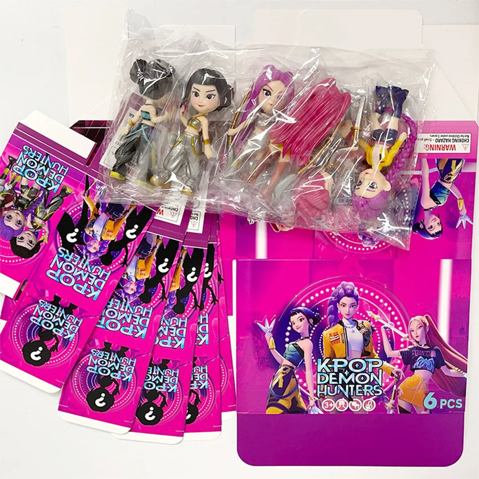 Hot Anime Figure K-pop Demon Hunters with Box Kawaii Boys Girls Gifts For Kids Fans Halloween Christmas Figure Decorative Gifts