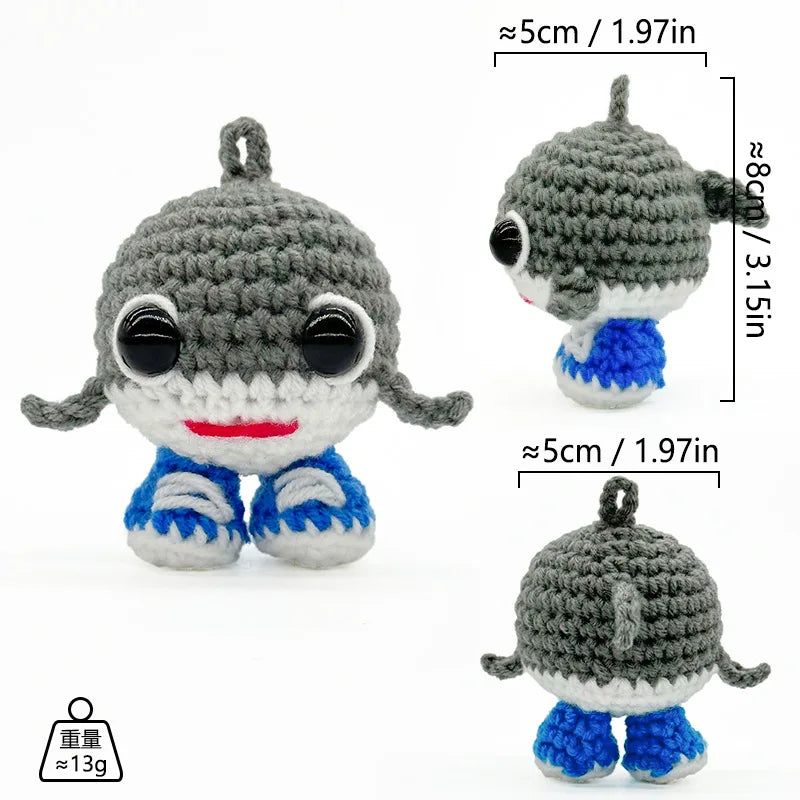 Funny Positive Crochet Shark Handicrafts Tungtungsahur Figure Desktop Decoration Articulated Tralalero Tralala Figure Ornament