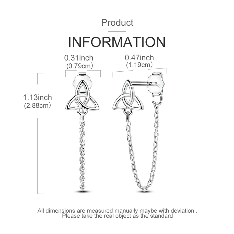 925 Sterling Silver Original Celtic Knots Charms Bead Earrings Ring Bracelet Necklace Series Jewelry Set For Women Men DIY Gift