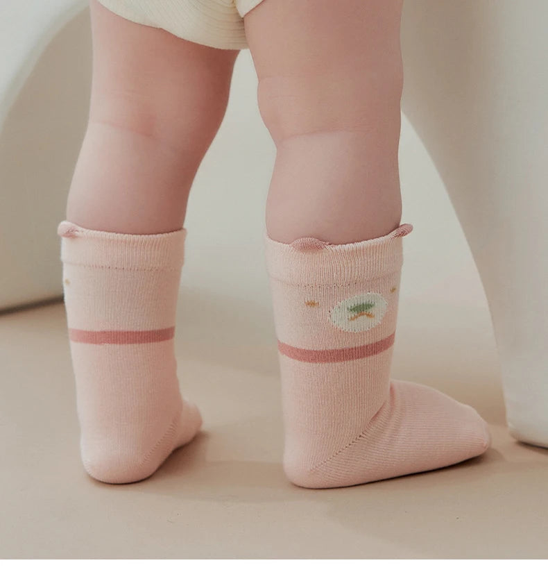 5 Pairs Kids Socks Cute Cartoon Warm Girls Socks Infant Children Girls Socks Soft Breathable Baby Socks For Girls