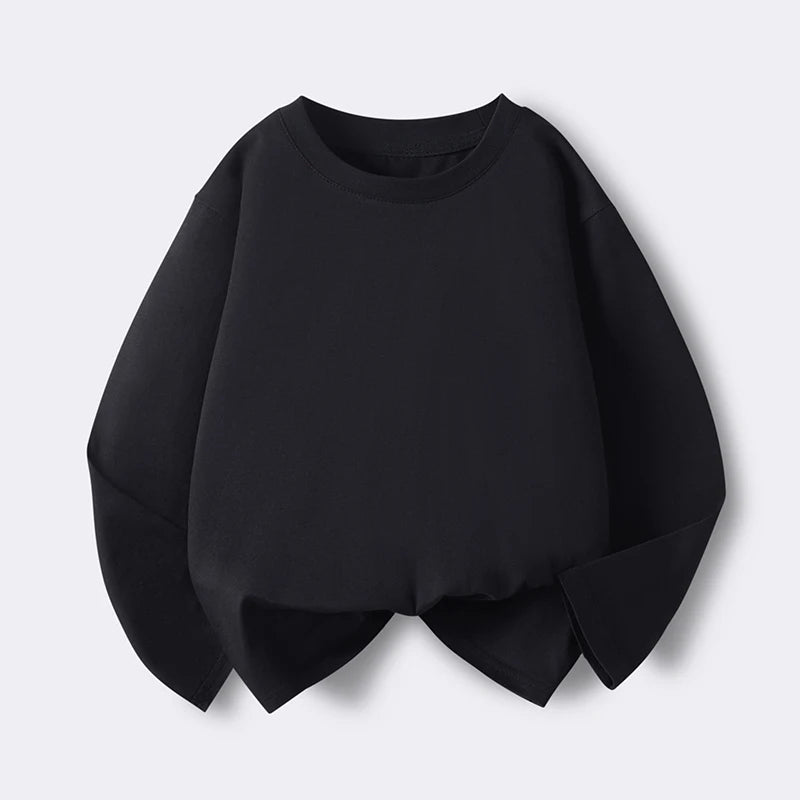 New children's long-sleeved T-shirt for boys, suitable for spring and autumn. Pure cotton upper garment for medium and large chi