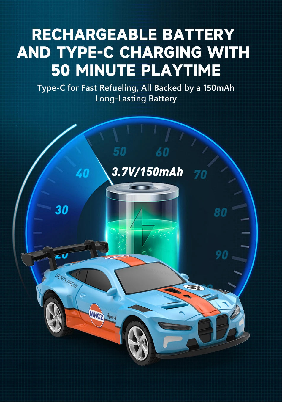 JCMO Racing Car Mini Scale 1:64 Three Speed Adjustment High Speed Mobile Phone Controllable Toy Remote Control Racer For Kids