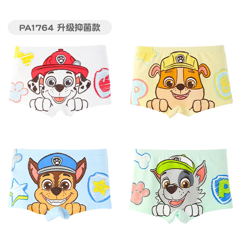 100% Genuine Paw Patrol 4PCS/LOT Cotton Boxers Panties Cartoon Printed Kids Underwear Children's Underpants Shorts Panties 2-8Y