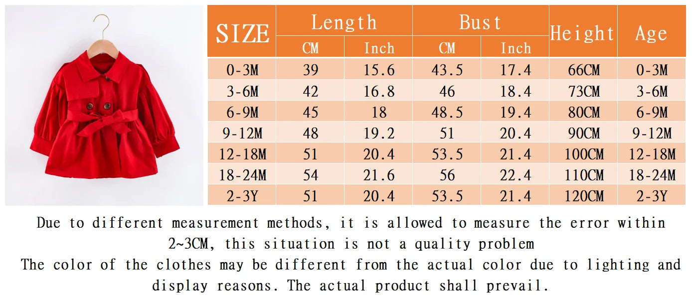 (0-3 Years Old) New Korean Style Baby Girl Coat For Spring And Autumn, Simple Solid Color Children'S Long Sleeved Clothes