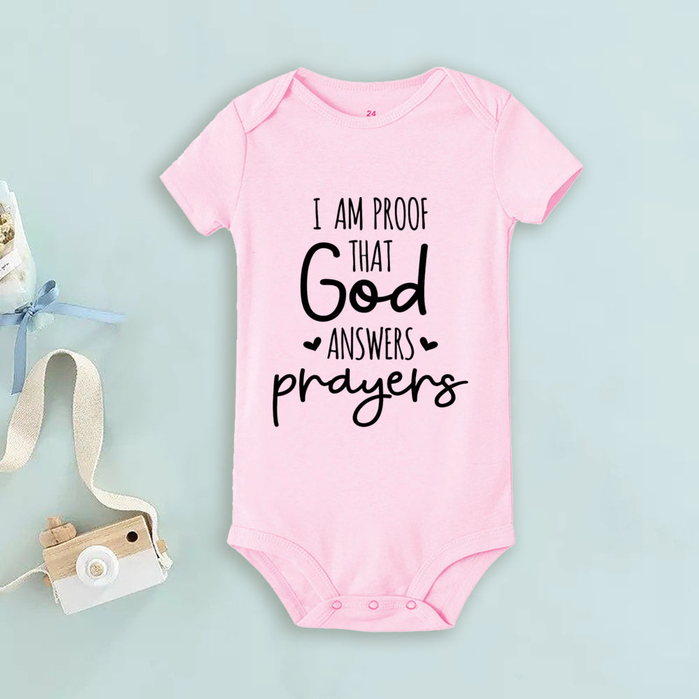 Proof That God Answers Prayers Baby Bodysuit Little Answered Prayer Romper Baby Announcement Bodysuits Newbron Shower Gift