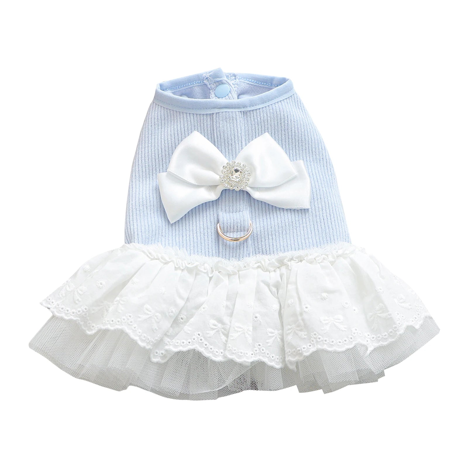 Dog Princess Dress with Bow Puppy Girl Tulle Dress Pet Clothes for Small Dogs Cats