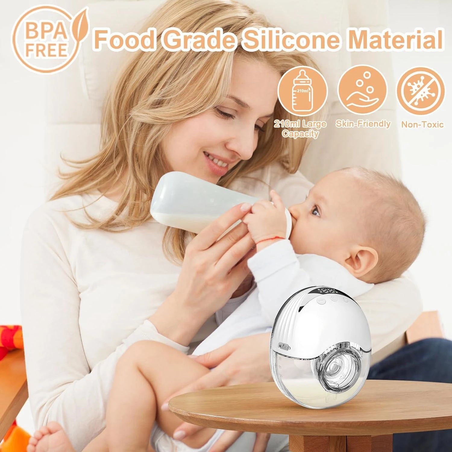 Electric Wearable Breast Milk Pump Machine Handsfree BPAFree USB Charge Painless Wireless Invisible Shelly Breast Milk Extractor