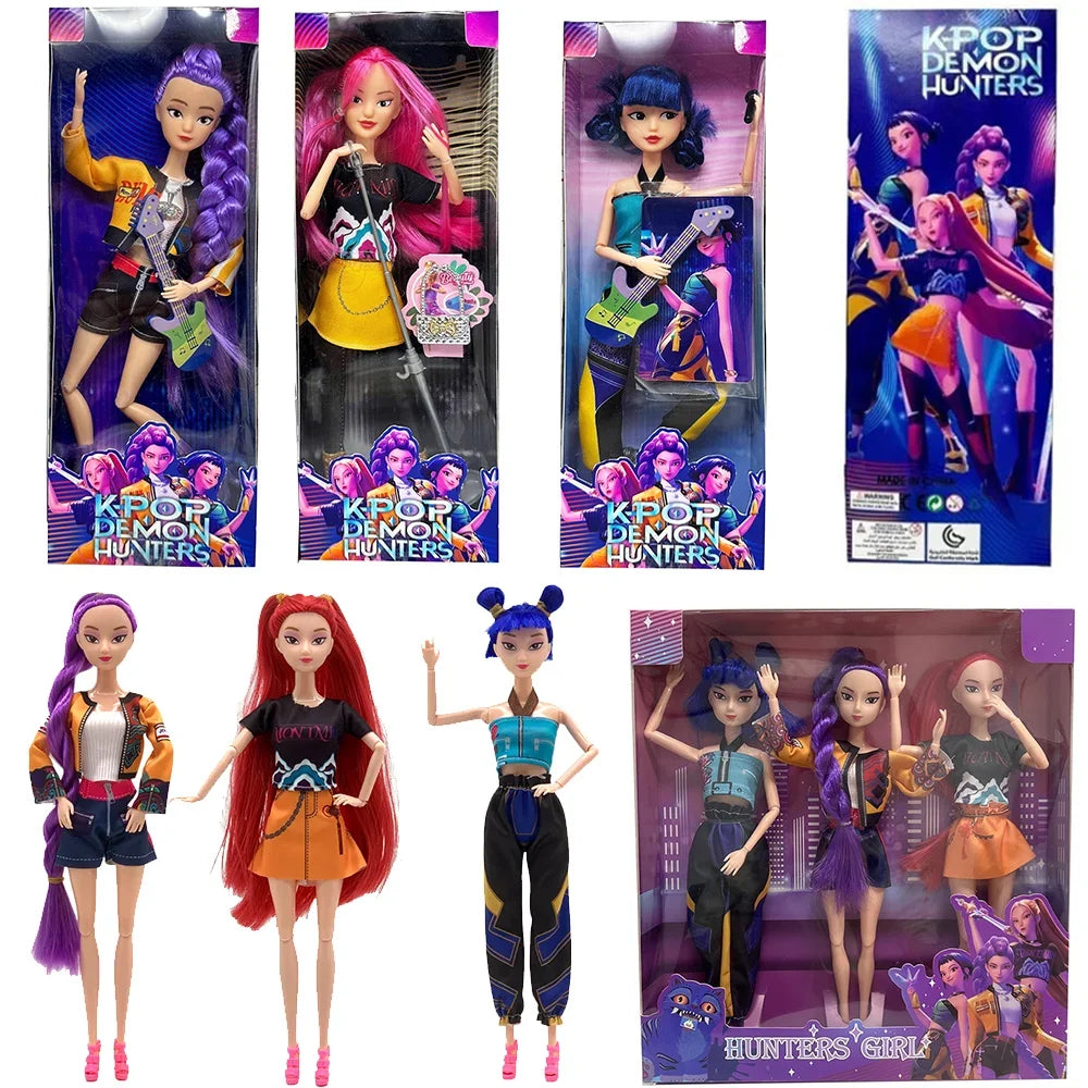 Hot Sale Kpop Demon Hunters Doll Toys Rumi Mira Zoey Action Figure Toy Beautiful Princess Plastic DIY Toy Girls Christmas Gift