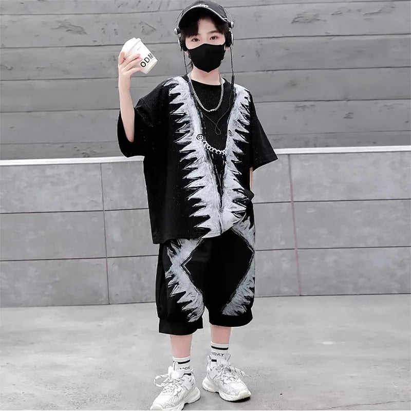 Loose and Casual Children's Clothing Home Boys Kids Set Shorts Top Bottom Clothes Baby Summer Outfit Rash Guard Sweatshirt Wear