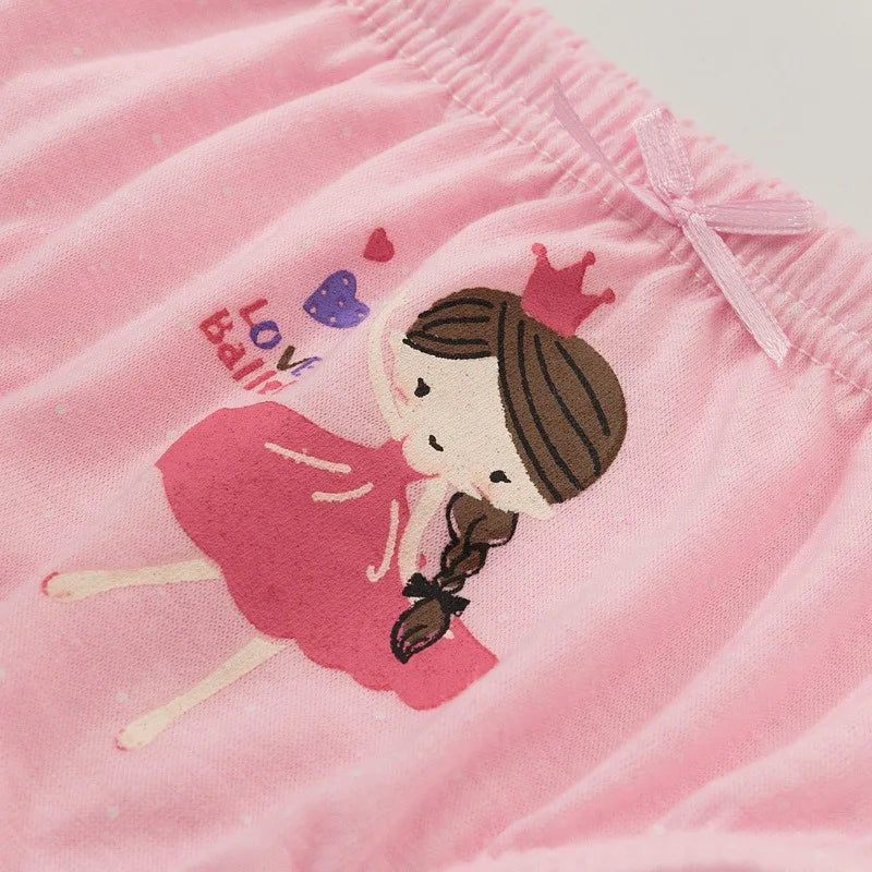 4Pcs/Set Little Girls' Cotton Panties Baby Toddler Soft Underwear softness Cute Pattern Kids Briefs Multipack