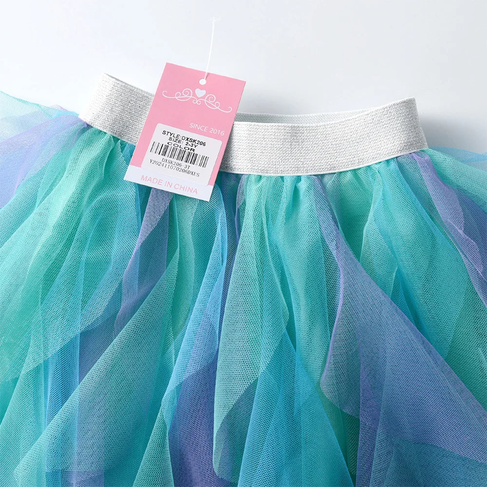VIKITA Girls Tutu Skirts Kids Princess Birthday Party Ballet Dancing Pettiskirts Children Gradient Ball Gown Kids Blue Skirts