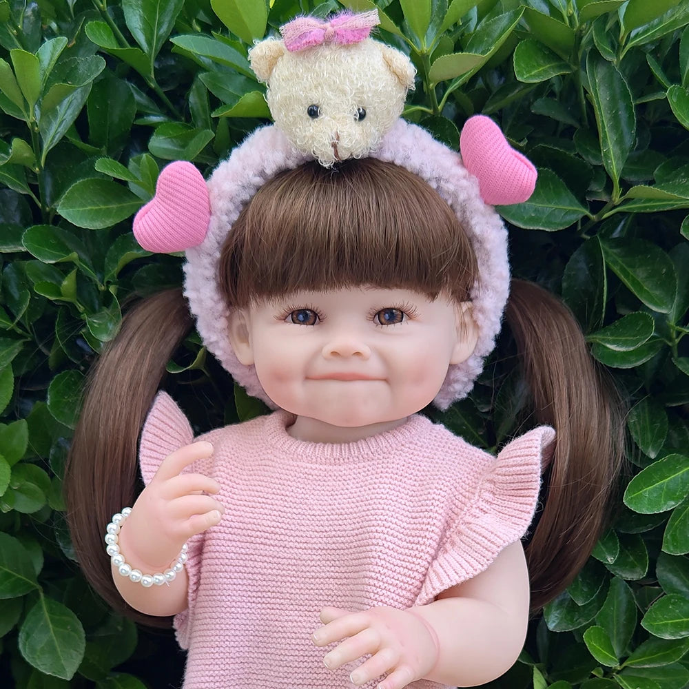 55CM Reborn Toddler Doll with Full Body Soft Silicone Vinyl 22Inch Lifelike Soft Touch High Quality Doll Birthday Gifts