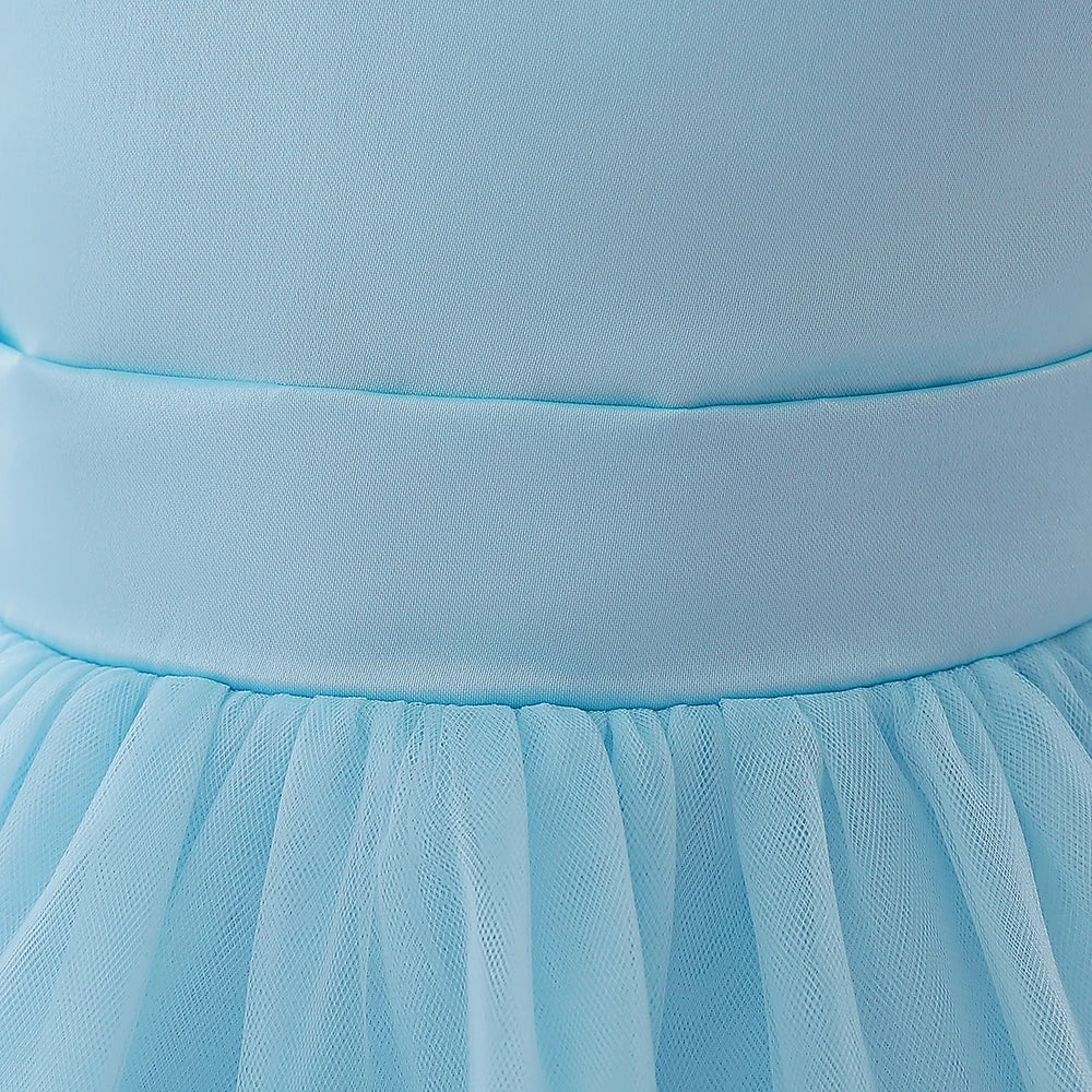 Baby Girls Birthday Princess Dress Toddler Clothes Infant Bowknot Lace Flower Girl Party Dresses Kids Trailing Wedding Prom Gown