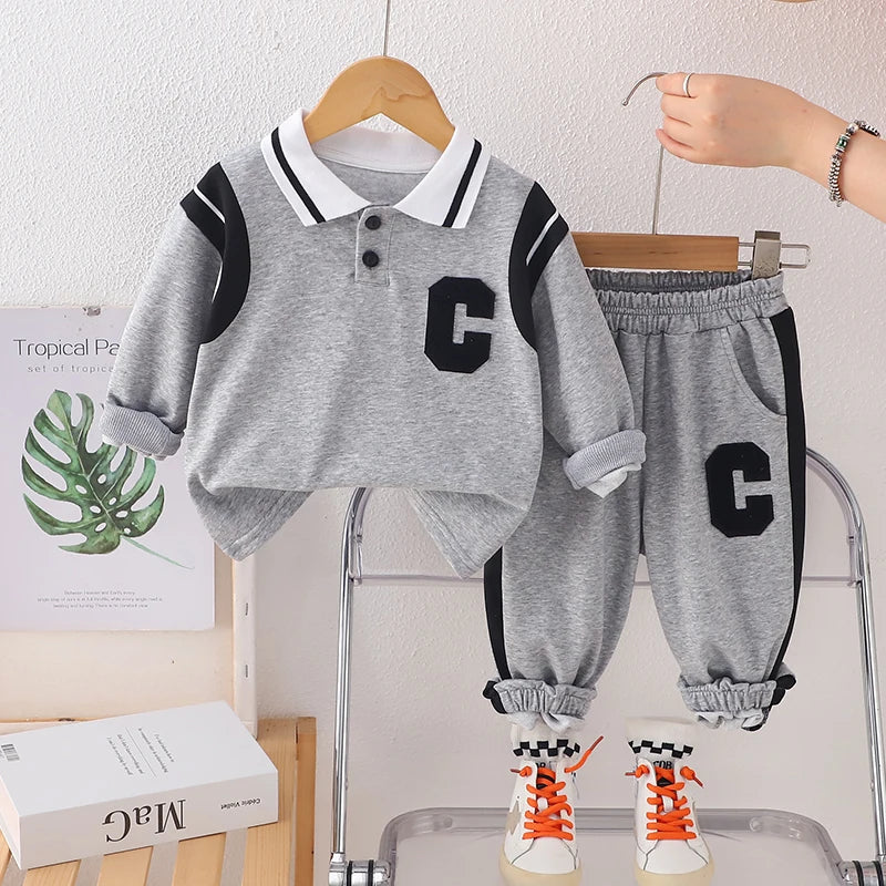 New Spring Autumn Baby Boys Clothes Suit Children Long Sleeved T-Shirt Pants 2Pcs/Sets Kids Girls Clothing Set Infant Tracksuits