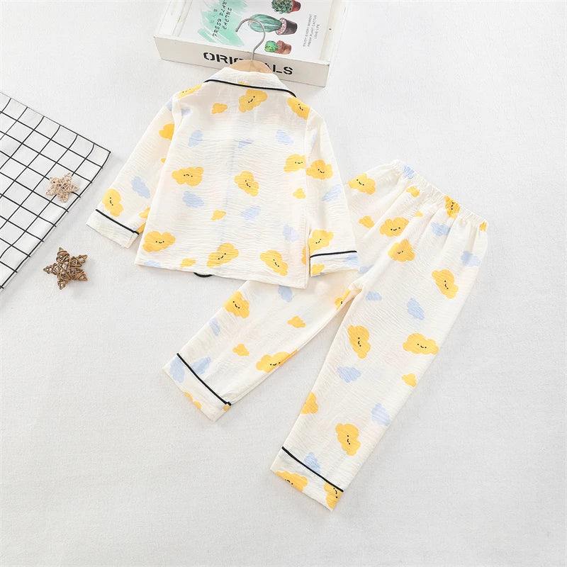 New Spring Autumn Baby Clothes Kids Pajamas Children Boys Sleepwear Tops And Pants Infant Girls Clothing Toddler Casual Costume