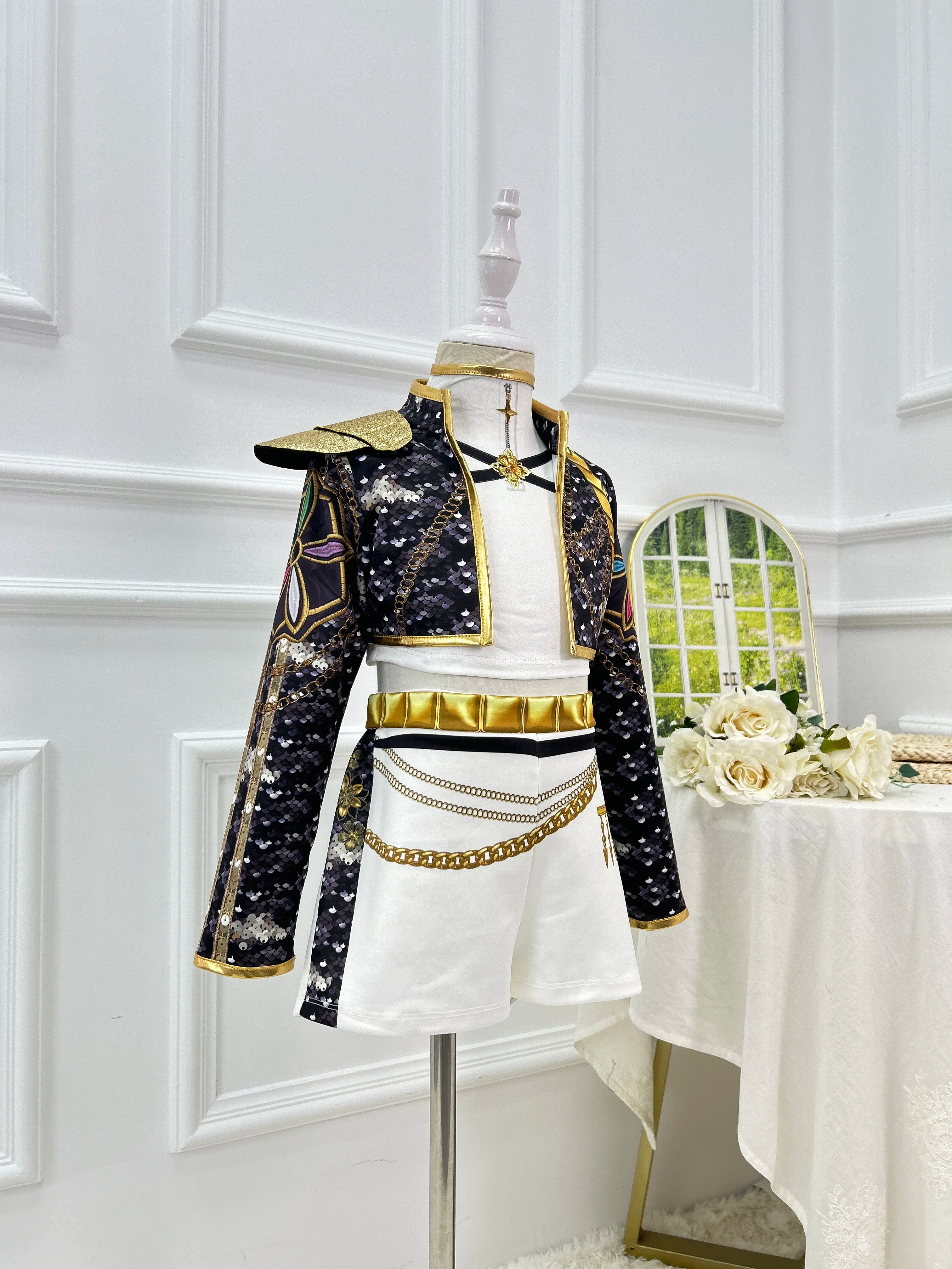 Kpop Demon Hunter Costume Rumi Halloween Cosplay Hot Girls Show Costume Black Shiny Set Halloween Girls Anime  clothing