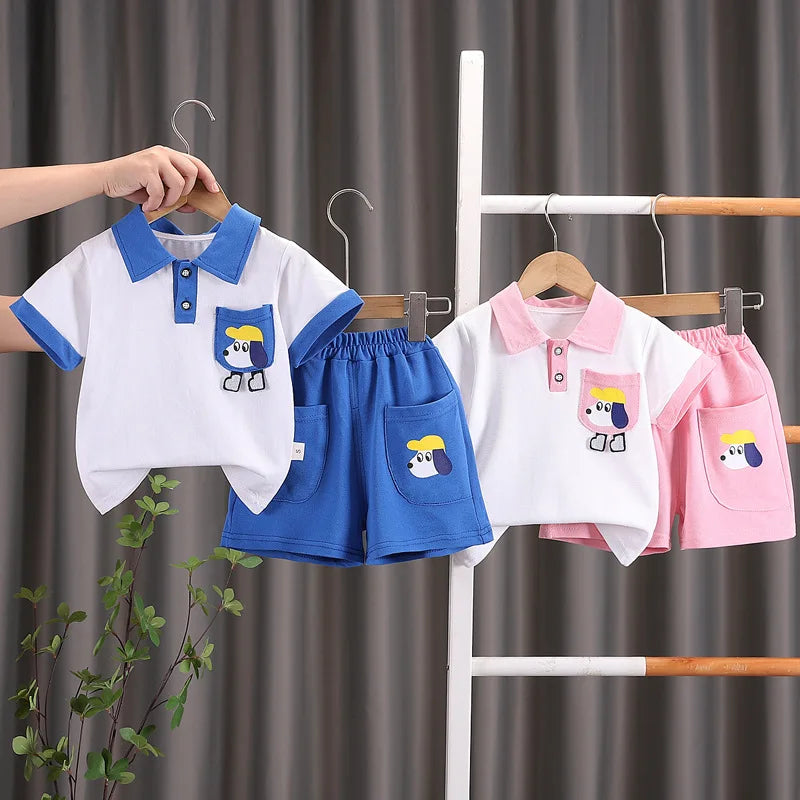 New Summer Baby Clothes Suit Children Boys T-Shirt Shorts 2Pcs/Sets Kids Girls Clothing Infant Casual Costume Toddler Tracksuits
