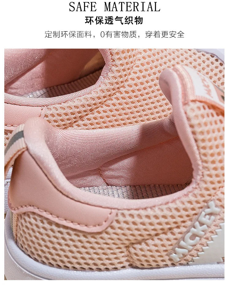 Disney Casual Shoes For Baby Boy Girl Brand Children Sneaker Mickey Mouse Kids Sports Black Shoes Toddler Walking Shoes Size 32