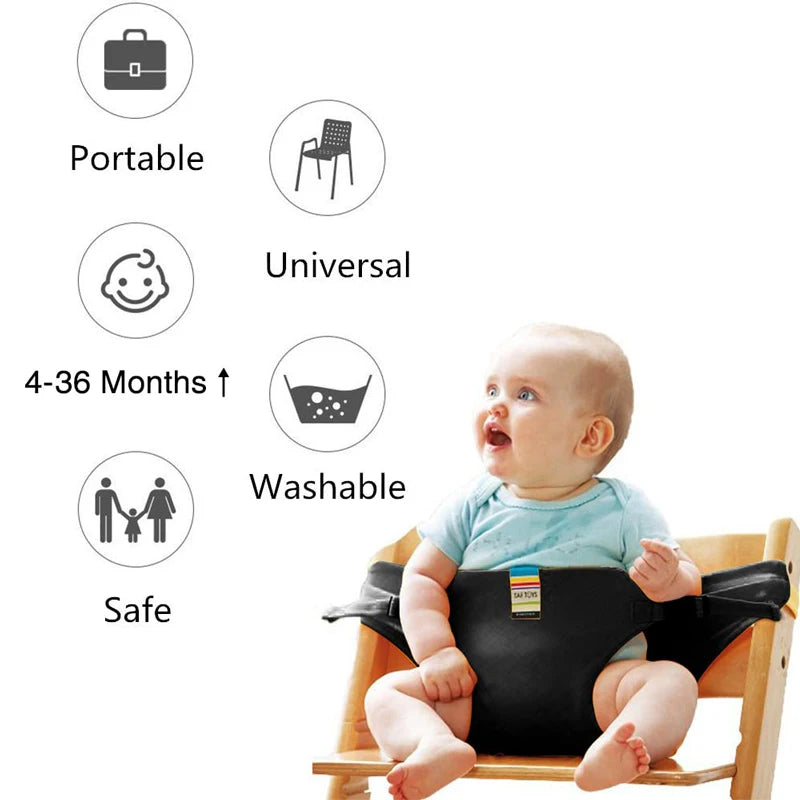 Baby Meal Feeding Safety Strap Portable Child Seat Harness Baby Meal Strap Prevent Toddler from Falling Foldable Portable Carry