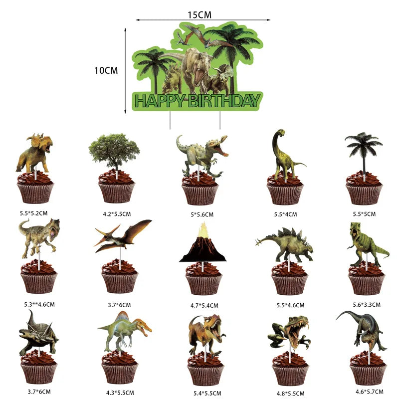 Dinosaur Birthday Party Decorations Set Includes Happy Birthday Banner, Dinosaur Hanging Swirl,Party Supplies for Home,School